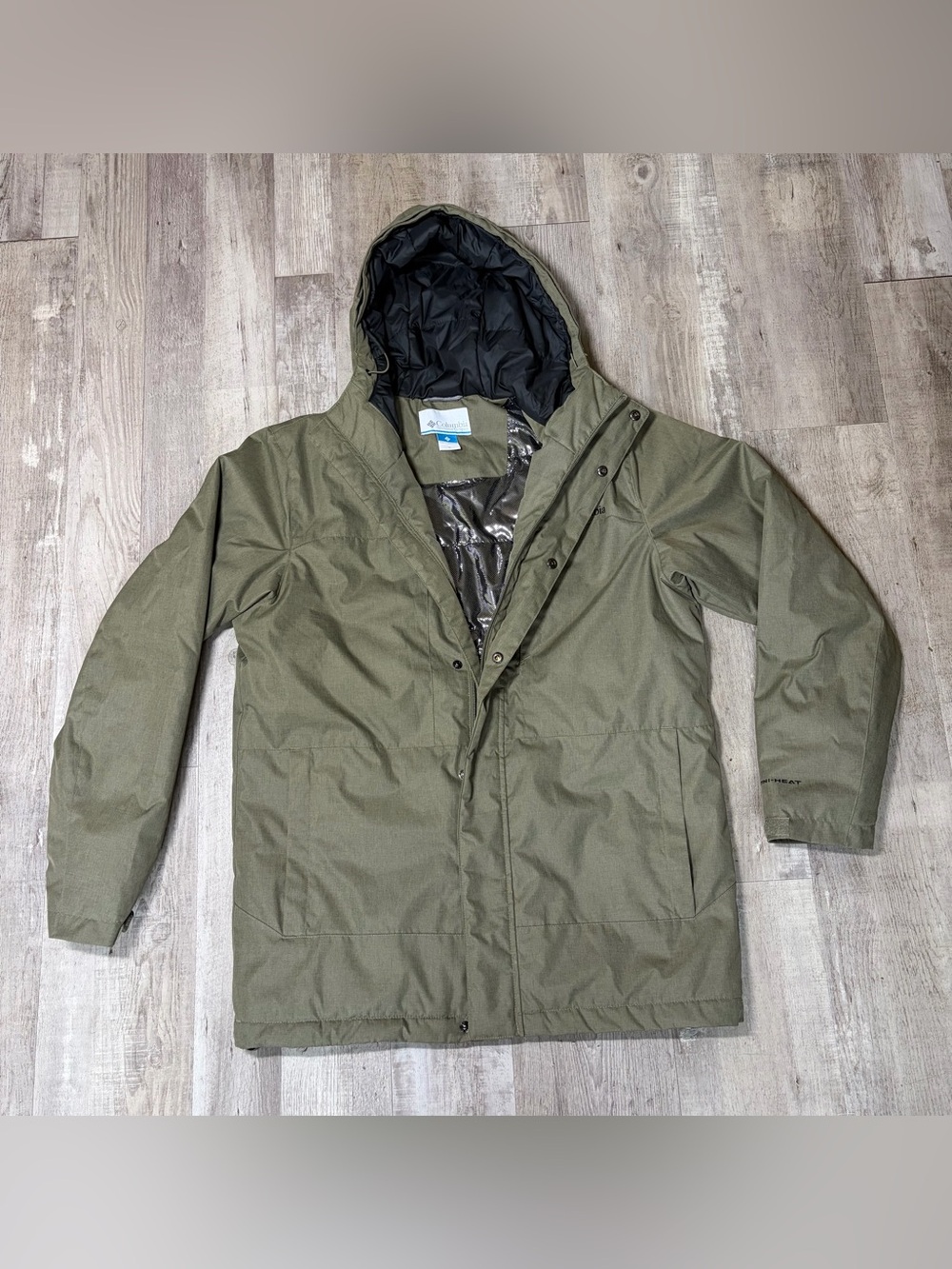 Columbia Men’s Leif Trail Parka w/Omni-Heat Lining Size M Olive Green